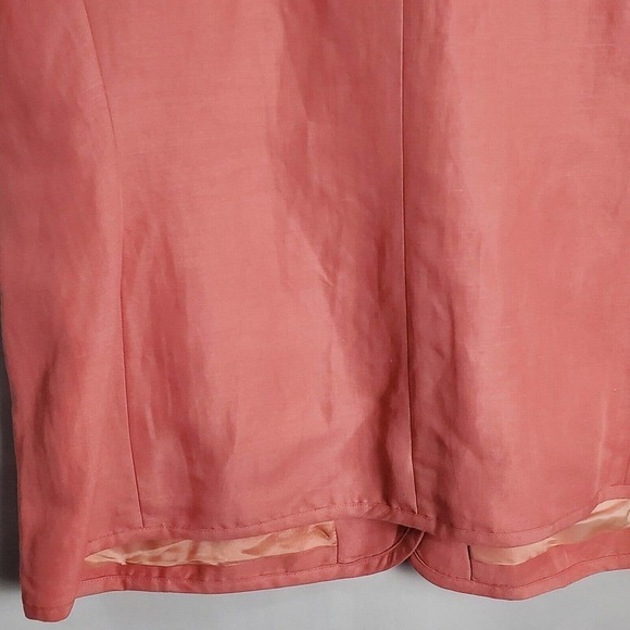 Vintage 90's Preston & York Pink Linen Blend Button Up Short Sleeve Blouse Sz 16 - Picture 8 of 9